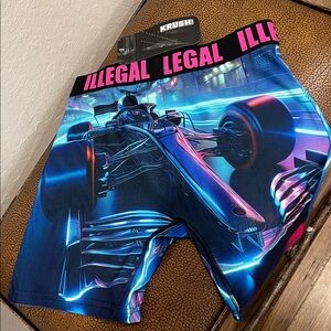 Brand New Krush Coco Illegal Street F1 Racing Boxer Briefs Stretch Underwear!